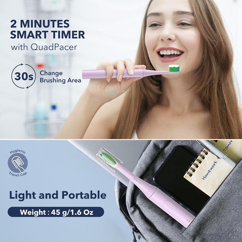 ARISSON Sonic Electric Toothbrush for Adults and Kids, 40,000 VPM Power Toothbrush, 1.5H Fast Charge Ultrasonic Electric Toothbrushes with 2 Minut...