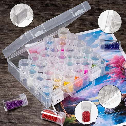 Bead Organizer, Bead Containers, 30 Grids Diamond Painting Storage Containers Clear Bead Organization Diamond Painting Accessories Small Storage C...