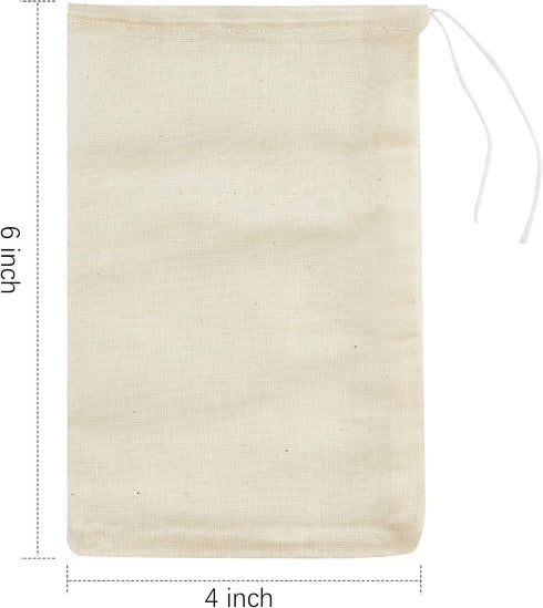 TUZAZO 24 Pack Reusable Tea Bags, Soup Bags, Cheesecloth Bags for Straining, Spice Bags for Cooking, Drawstring Muslin Bags, Sachet Bags, Coffee T...