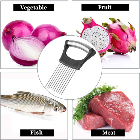 Onion Slicer, Mumulo Stainless Steel Onion Cutter for Slicing and Storage Onions, Tomato, Eggs and Vegetables, Protective Cover Included, Dishwash...