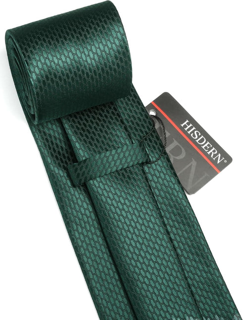 HISDERN Ties for Men Solid Tie Handkerchief Set Classic Woven Silk Business Polka Dot Mens Ties Necktie Wedding Party...