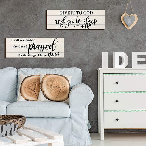 Maitys I Still Remember The Days I Prayed Give It to God Hanging Wall Decor Wooden Letters Bedroom Wall Hanging Sign for Farmhouse Living Room Hom...