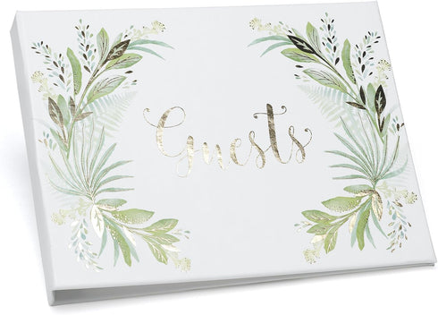 Spiral Bound Compact Wedding/Event Guest Book, 7.5 x 5.75-Inch, Greenery...