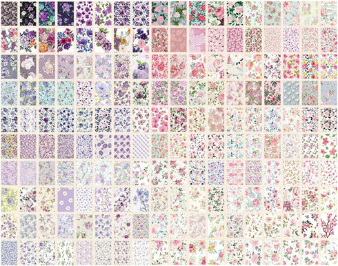 200 Sheets Scrapbooking Journaling Supplies, Vintage Decoupage Paper Scrapbook Paper Book, Flower Scrapbook Junk Journal Supplies Decopodge Paper ...