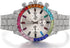 Halukakah Multicolor Diamonds Gold Watch Iced Out,Men's 18K Real Gold/Rose Gold/Platinum White Gold Plated 40MM Width White Dial Quartz Wristband ...