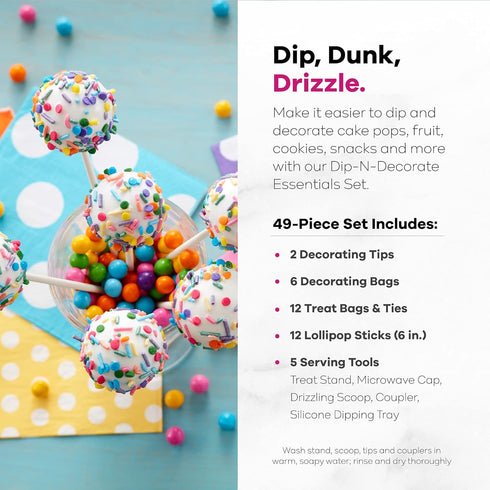 Wilton Candy Melts Dip-N-Decorate Candy Making Tools and Cake Pop Decorating Kit, 49-Piece...