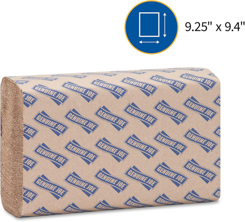 Genuine Joe GJO21040 Multifold Natural Towels, 9.25" x 9.40",Packaging may vary, Pack of 4000...