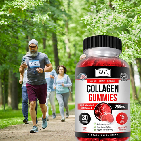 Kaya Naturals Collagen Gummies for Men & Women Supplement | Nature Made Gummies - 1000mg of Hydrolyzed Collagen, Vitamin C, Selenium & Biotin, Str...