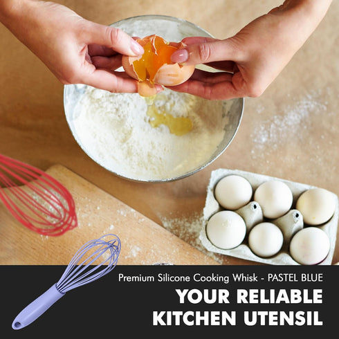 Chef Craft Premium Silicone Wire Cooking Whisk, 10.5 inch, Pastel Blue...