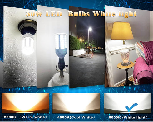Amazon High Brightness LED Light Bulb?300W/200W/100W/60W A23 LED Corn Light Bulb, E26 E27 Base LED Corn Lamp, 5000 Lumen 5000K Daylight 110V~277V ...