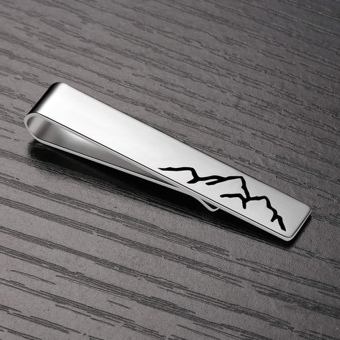 Mountain Tie Bar - Groomsmen Tie Bar Outdoor Enthusiast - Adventure Tie Clip - Explore Tie Clip - Graduation Gift for Him - Gift for Boyfriend...