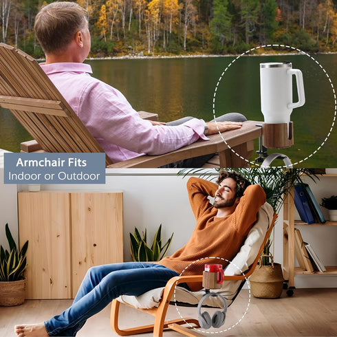 Nnewvante Desk Cup Holder, 2 in 1 360° Rotating Headphone Hanger Under Desk, 360° Anti-Spill Cup Holder, Table Cup Holder for Water Bottles, Gamin...