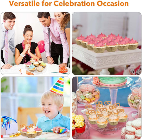 Gifbera Natural Metallic Foil Cupcake Liners - Standard Size Baking Cups Muffin Liners Paper for Celebration, 200-Count...