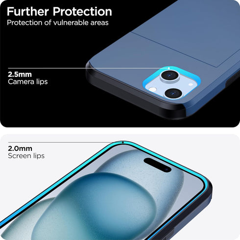 ???????? ?????? iPhone 15 Plus Case with Card Holder - Wireless Charging Compatible iPhone 15 Plus Wallet Case with Hidden Card Slot for Men and W...