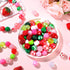 100 Pcs 20 mm Strawberry Beads Acrylic Bubblegum Beads for Jewelry Making DIY Set Including Iron Beads Alloy Clasp End Chains Wire...