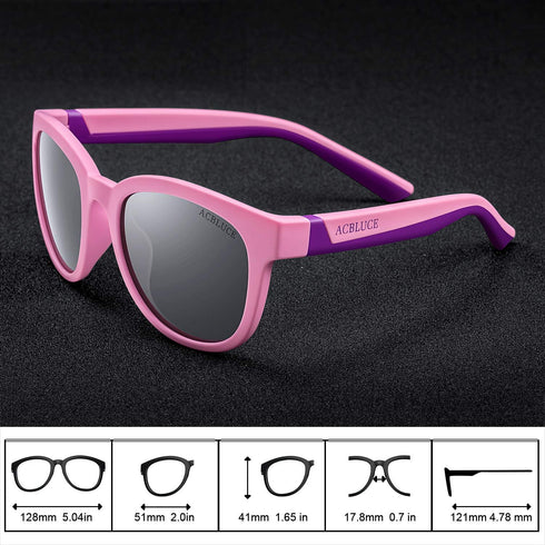 Kids Polarized Sports Sunglasses TPEE Frame with Adjustable Strap for Boys Girls Age 6-12...