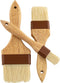 Durable, Hardwood 1, 2, 3in Boar Bristle Pastry Brush Set. Grill and Kitchen Flat Brushes for Basting Meat, Spreading Butter, BBQ Sauce or Marinad...