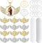 Hicarer 60 Pcs Sublimation Angel Wing Jewelry Blanks Set Rhinestone Bezel Pendant Trays Glod and Silver Sublimation Necklace Blank with Chain Set ...