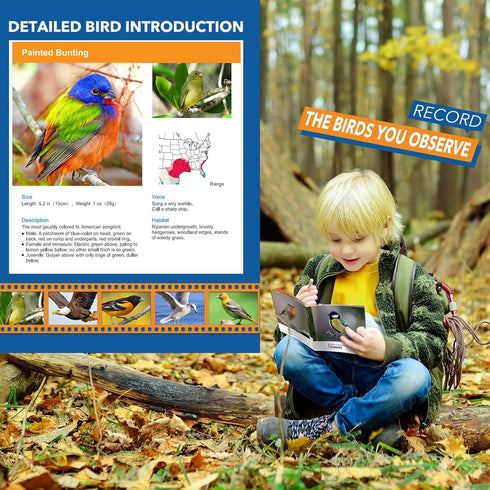 Toys for Boys Ages 3-7: LET'S GO! Kids Binoculars with Bird Watching Manual for 4 5 6 7 Year Old Boys Girls Outdoor Toy for Kid Ages 4-6 Camping T...