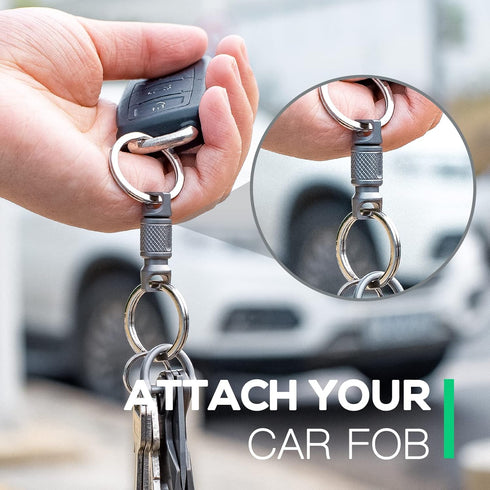 TISUR Titanium Quick Release Keychain, Retractable Key Chain Detachable Keychain Clip?Pull Apart Key Rings for Men Women...