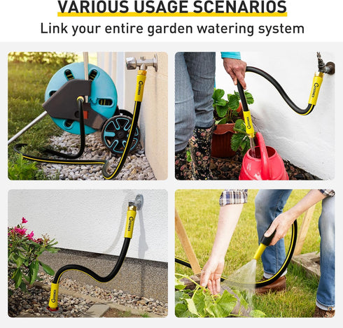 GREENER Hybrid Lead In Garden Hose 5/8 in x 5FT Short Water Hose With Swivel Female to Female Solid Fitting Leader hose Flexible Kink-resistant Ex...
