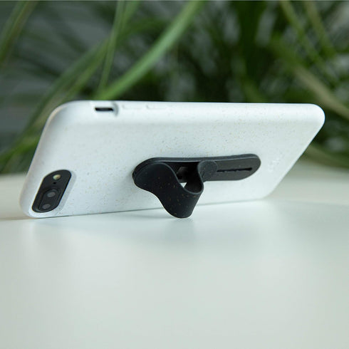 Pela - Collapsible Phone Grip & Stand for Phones and Tablets, Black - Comfortable Universal Smartphone Adjustable Loop Handle with Kickstand - Mad...
