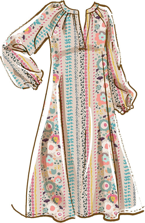 McCall's Misses' Raglan Sleeve Dress Sewing Pattern Kit, Code M8212, Sizes XS-S-M, Multicolor...