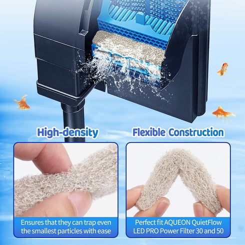 HiTauing 12 Count Ammonia Reducer Filter Pads for aqueon?Fish Tank Filter Pads for QuietFlow LED PRO Model 30 and 50...
