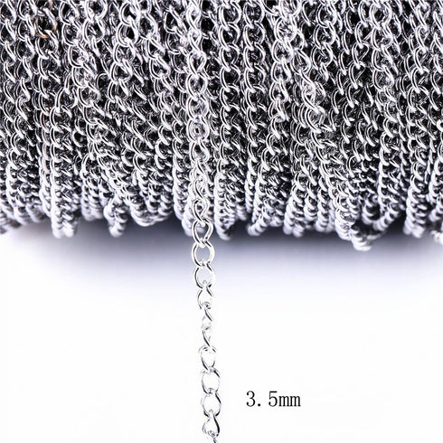 10m Stainless Steel Cable Chain Link in Bulk for Necklace Jewelry Accessories DIY Making 1.5mm...