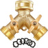 IPOW Garden Hose Splitter 2 Way Heavy Duty with Upgraded Handles, Solid Brass Water Faucet Y Splitter Hose Bib Splitter Connector Adapter with Com...