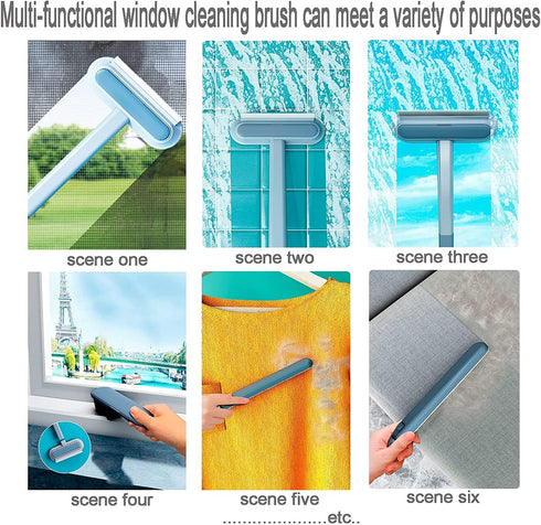 Window Screen Net Mesh Cleaner - Window Brush Screen Door Mesh Cleaner, 4 in 1 Window Washer Squeegee Kit, Window Cleaner Squeegee, Window Nets Cl...