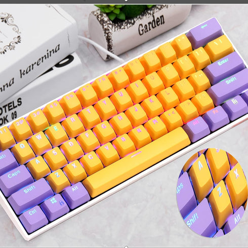 CJXSP PBT 61 Keycaps 60 Percent, Gaming Keycaps OEM Profile Backlit Keycap Set for 60 Percent Cherry MX Mechanical Keyboard ?Only keycaps (Marigol...