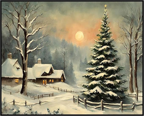 Posterizer 1 pcs-snowy winter scene of trees and nature 10-Landscape & Nature Art-GIft for Men Women Teens-Living Room Bedroom Decor- unframed wal...