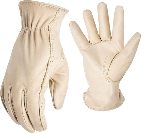 AWP Grain Leather Pigskin Work Gloves for Men and Women, Made with Premium Grain Pigskin Leather, X-Large, Tan...