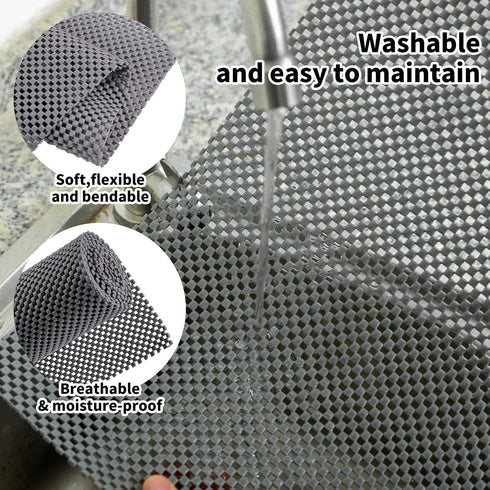 Ruisita Non-slip Mat Area Rug Pad Anti Slip Gripper Roll Rubber Matting Waterproof Floor Mat PVC Shelf Drawer Liner for Home, Office, Cars, Carava...