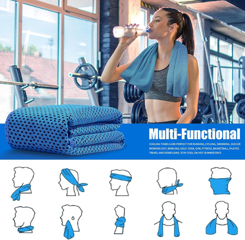 4 Pack Cooling Towels (40"x12"), Cooling Towels for Neck and Face, Gym Towel for Working Out, Soft Breathable Microfiber Ice Towel for Yoga Sport ...