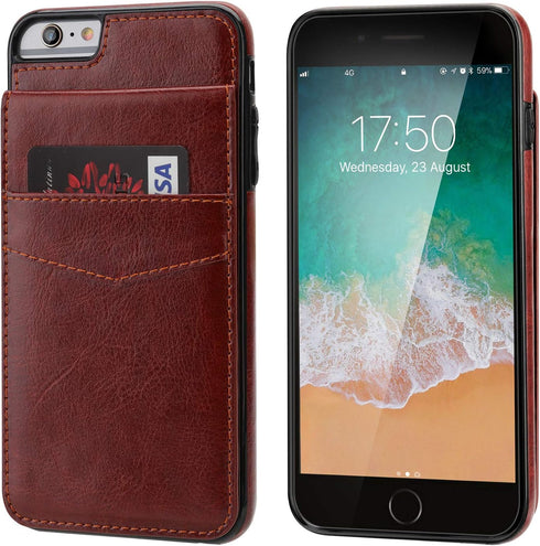 KIHUWEY Compatible with iPhone 6 Plus/6S Plus Case Wallet with Credit Card Holder, Premium Leather Magnetic Clasp Kickstand Heavy Duty Protective ...