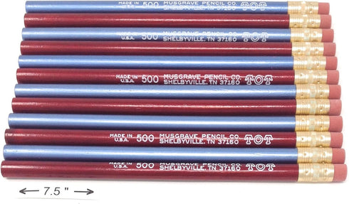 Jumbo TOT pencil, Round, 10mm Metallic Blue and Red, Med Soft Core (Package of 12)...