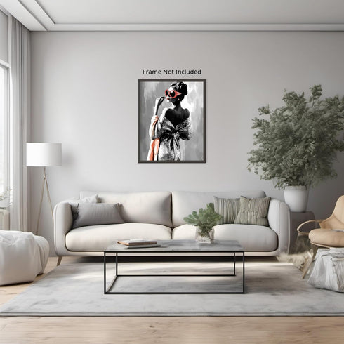 Posterizer 1 pcs-glamorous woman in a vintage-inspired glittery fashion 3-Inspirational Women's Art-Adventure Wall Art-Gift for Women, Designer Fa...