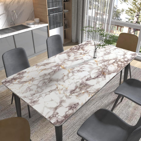 White Marble Contact Paper 11.7 x 196 Inches Peel and Stick Wallpaper Vinyl Film Self Adhesive Removable Waterproof Wall Paper for Countertop Cabi...