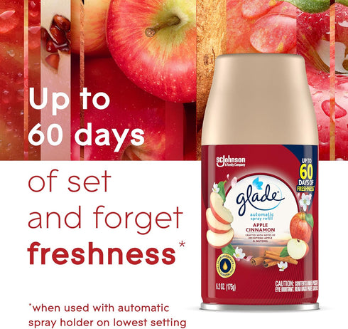 Glade Automatic Spray Refill, Air Freshener for Home and Bathroom, Apple Cinnamon, 6.2 Oz...