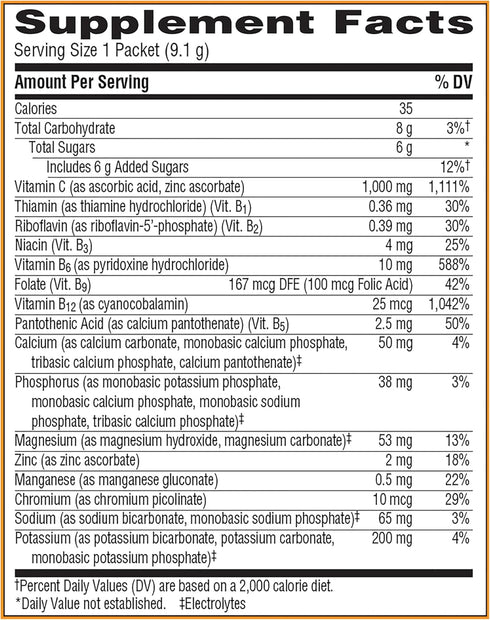 Emergen-C 1000mg Vitamin C Powder for Daily Immune Support Caffeine Free Vitamin C Supplements with Zinc and Manganese, B Vitamins and Electrolyte...