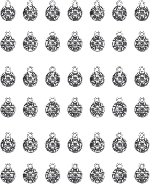 Ruwado 50 Pcs Round Flower Jewelry Making Kits Small 14.6 x 10.7 mm Metal Kits for DIY Crafting Project Necklace Bracelet Key Chain (Silver)...