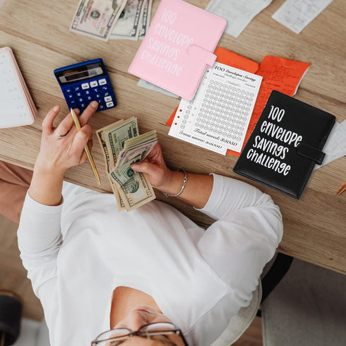 100 Envelopes Money Saving Challenge Binder, Easy and Fun Way to Save $5,050, A5 Budget Book with Cash Envelopes Kit (Envelopes Pages and Trackers...