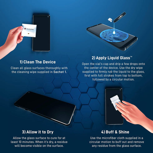 LIQUID GLASS Screen Protector for All Smartphones Tablets and Watches Scratch and Shatter Resistant Wipe On Nano Protection for Up To 4 Devices - ...