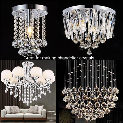Fushing 100Pcs Stainless Split Rings, Crystal Chandeliers Connectors for Chandelier, Curtain,Suncatchers, Crystal Garland,Necklaces, Keys, Earring...
