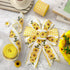 Sunflower Wired Edge Ribbon Yellow Buffalo Plaid Floral Ribbon Flower Checkered Fabric Ribbon for Wreath Bow Making DIY Craft Wrapping, 2 Rolls, 2...