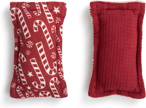 DEMDACO Candy Canes Red and White 5 x 3 Inch Cotton Christmas Kitchen Sponge Set of 2...