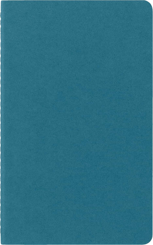 Moleskine Cahier Journal, Soft Cover, Large (5" x 8.25") Plain/Blank, Brisk Blue, 80 Pages (Set of 3)...