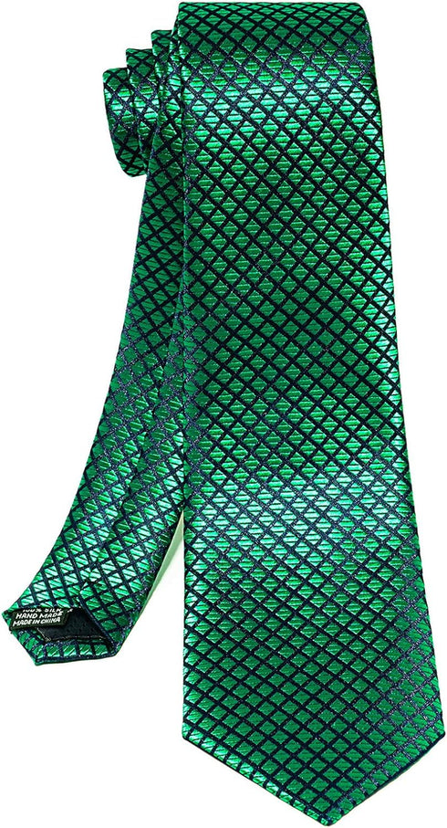 5PCS Tie and Pocket Square for Men, Silk Necktie and Handkerchief Cufflinks with Gold Ring and Lapel Pin Set...